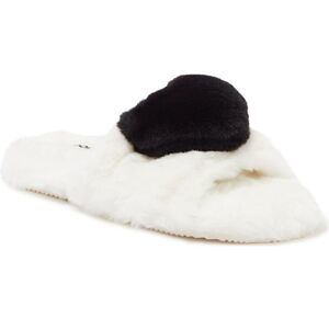 NWT heat fluffy slippers black and white